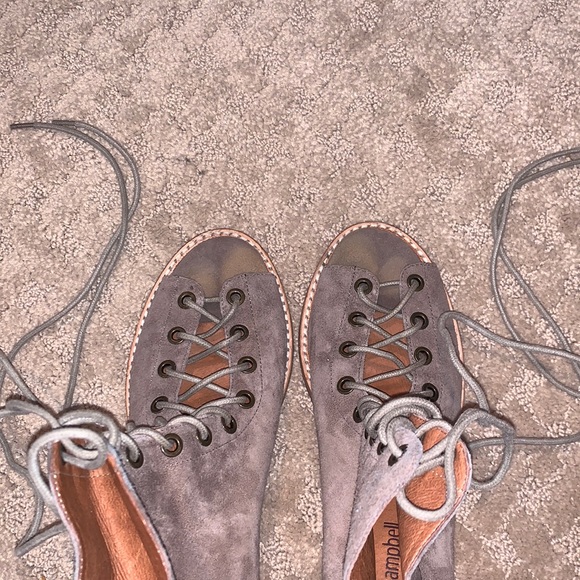 JEFFREY CAMPBELL SUEDE OPEN LACE BOOTIES - Picture 7 of 8